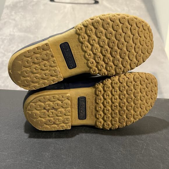 LL Bean Boots Womens 6 Brown Blue Duck Unlined Lace Up Boots - Picture 4 of 11